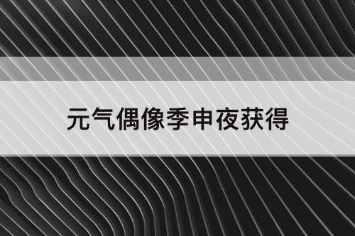 元气偶像季申夜获得