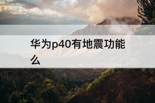 华为p40有地震功能么
