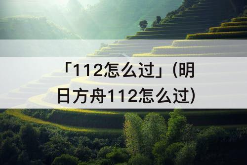 「112怎么过」(明日方舟112怎么过)