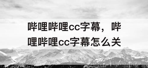 哔哩哔哩cc字幕，哔哩哔哩cc字幕怎么关
