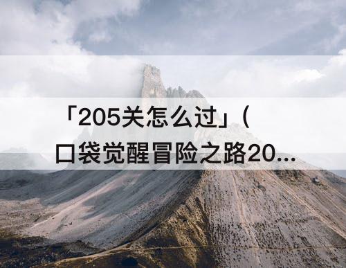 「205关怎么过」(口袋觉醒冒险之路205关怎么过)