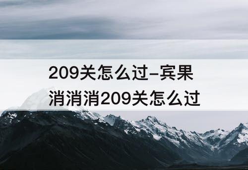209关怎么过-宾果消消消209关怎么过