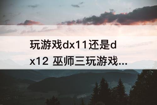 玩游戏dx11还是dx12 巫师三玩游戏dx11还是dx12