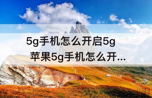 5g手机怎么开启5g 苹果5g手机怎么开启5g网络