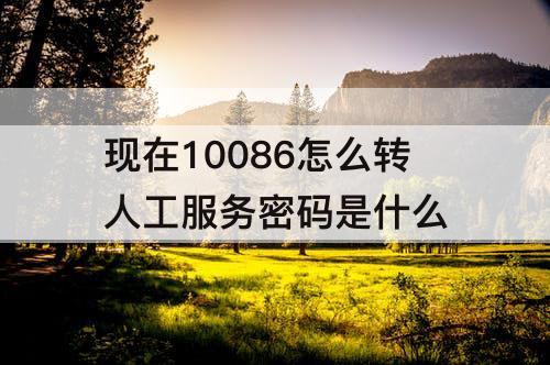 现在10086怎么转人工服务密码是什么