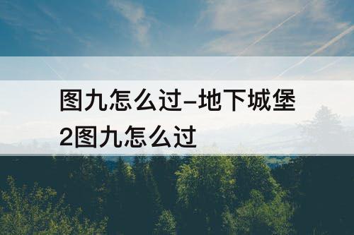 图九怎么过-地下城堡2图九怎么过