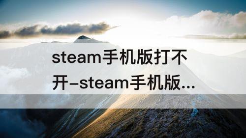 steam手机版打不开-steam手机版打不开白屏