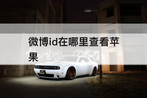 微博id在哪里查看苹果