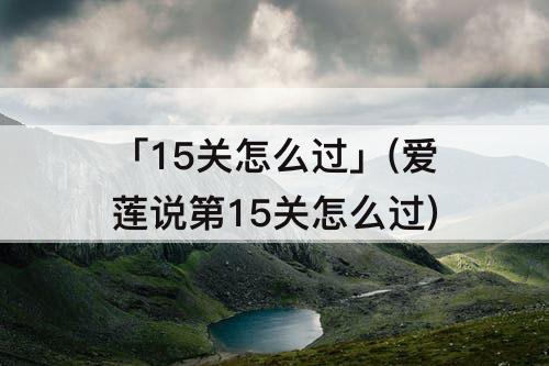 「15关怎么过」(爱莲说第15关怎么过)