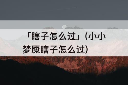 「瞎子怎么过」(小小梦魇瞎子怎么过)
