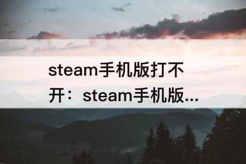 steam手机版打不开：steam手机版打不开库
