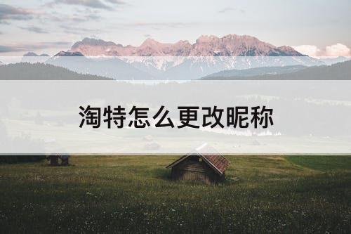 淘特怎么更改昵称
