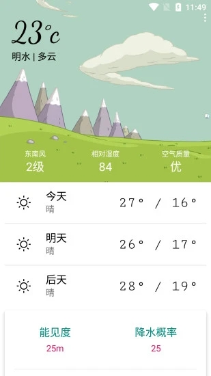 明日天气截图