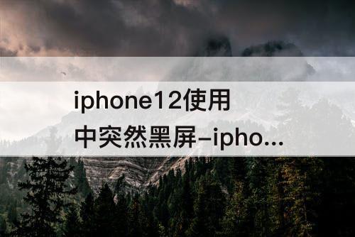 iphone12使用中突然黑屏-iphone12使用中突然黑屏加载然后锁屏