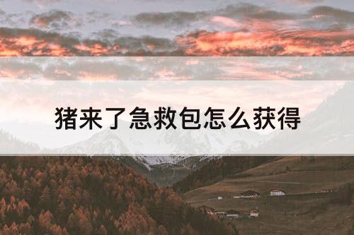 猪来了急救包怎么获得