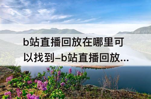b站直播回放在哪里可以找到-b站直播回放在哪里可以找到2021