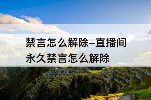 禁言怎么解除-直播间永久禁言怎么解除