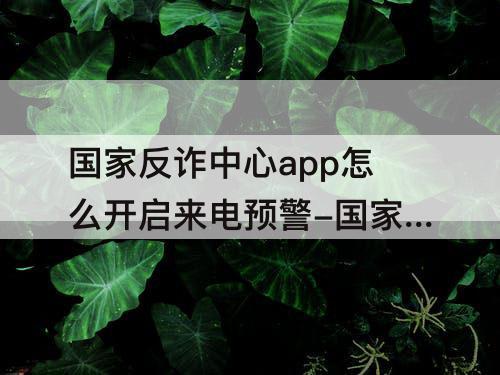国家反诈中心app怎么开启来电预警-国家反诈中心app怎么开启来电预警苹果手机