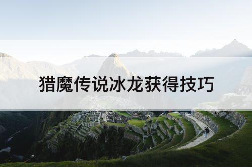 猎魔传说冰龙获得技巧