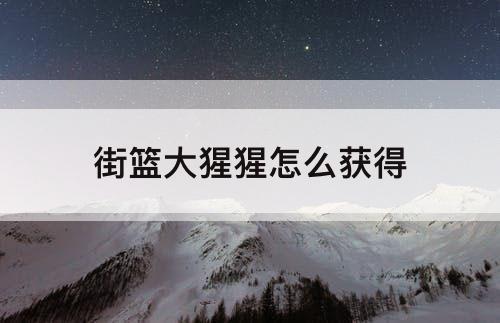街篮大猩猩怎么获得