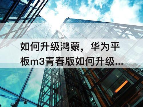 如何升级鸿蒙，华为平板m3青春版如何升级鸿蒙系统