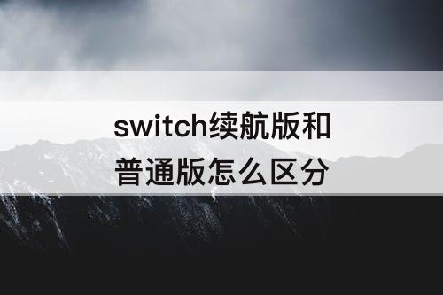 switch续航版和普通版怎么区分