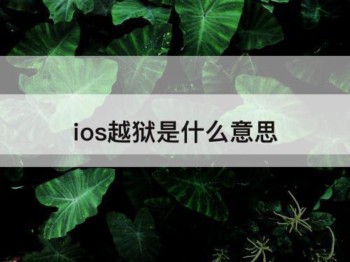 ios越狱是什么意思