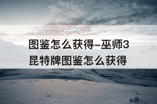 图鉴怎么获得-巫师3昆特牌图鉴怎么获得