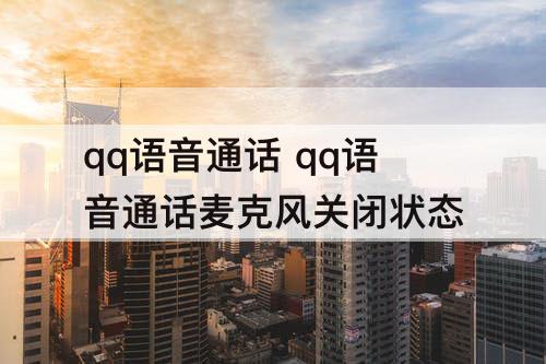 qq语音通话 qq语音通话麦克风关闭状态