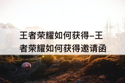 王者荣耀如何获得-王者荣耀如何获得邀请函