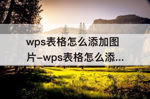 wps表格怎么添加图片-wps表格怎么添加图片水印