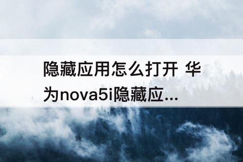 隐藏应用怎么打开 华为nova5i隐藏应用怎么打开