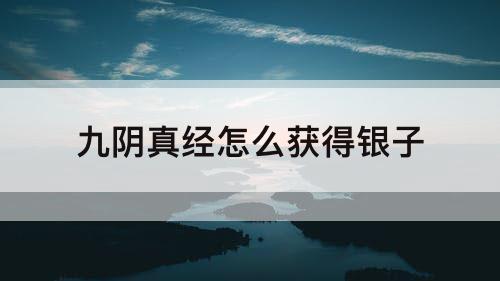 九阴真经怎么获得银子