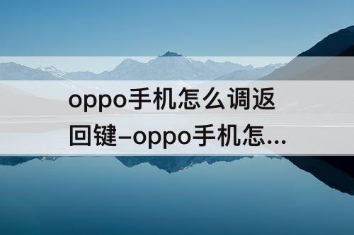 oppo手机怎么调返回键-oppo手机怎么调返回键出来A2084