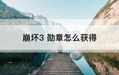 崩坏3 勋章怎么获得