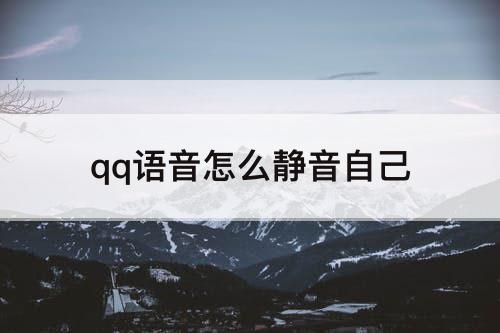 qq语音怎么静音自己