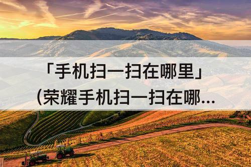 「手机扫一扫在哪里」(荣耀手机扫一扫在哪里)