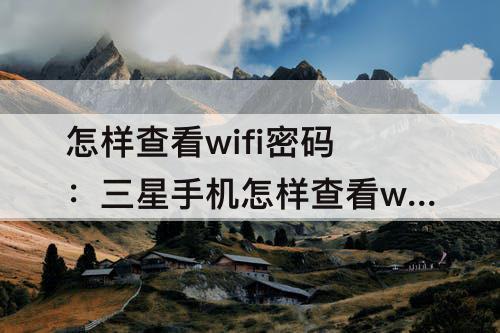 怎样查看wifi密码：三星手机怎样查看wifi密码