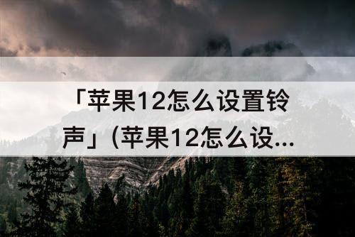 「苹果12怎么设置铃声」(苹果12怎么设置铃声自定义铃声)
