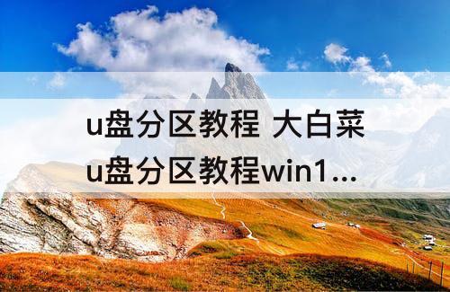 u盘分区教程 大白菜u盘分区教程win10