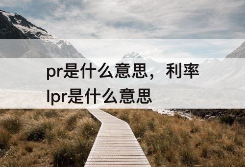 pr是什么意思，利率lpr是什么意思
