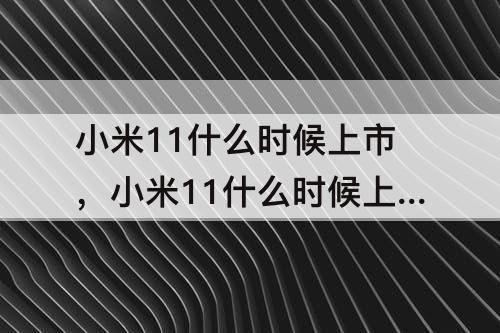 小米11什么时候上市，小米11什么时候上市小米12发布时间