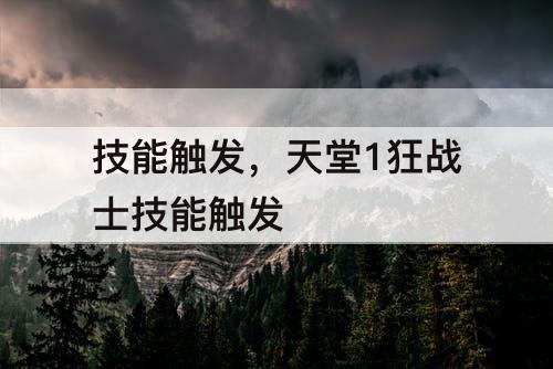 技能触发，天堂1狂战士技能触发