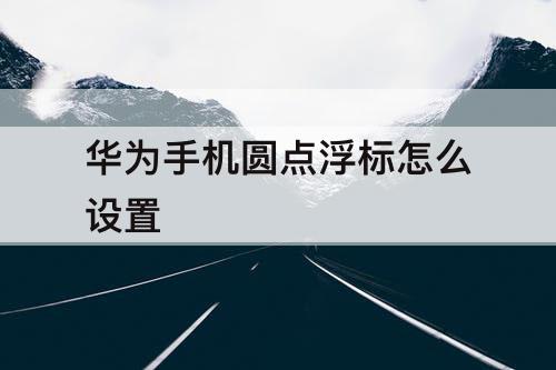 华为手机圆点浮标怎么设置