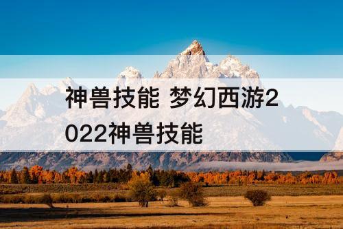 神兽技能 梦幻西游2022神兽技能