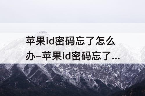 苹果id密码忘了怎么办-苹果id密码忘了怎么办手机号码也换了能恢复出厂吗