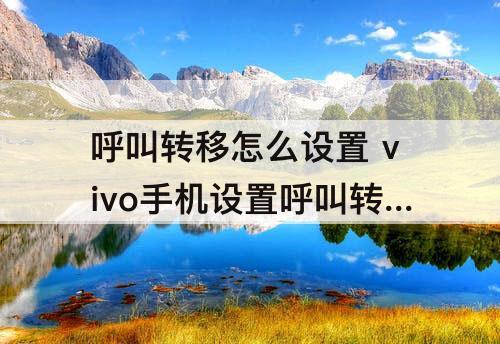 呼叫转移怎么设置 vivo手机设置呼叫转移怎么设置