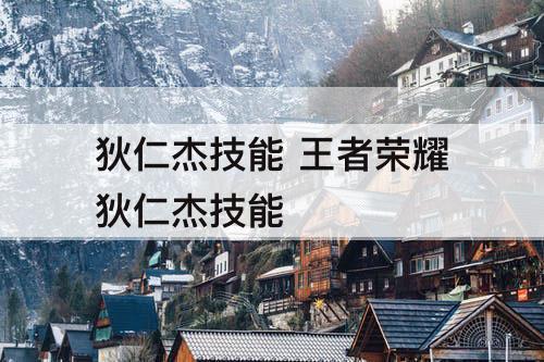 狄仁杰技能 王者荣耀狄仁杰技能