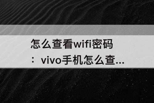 怎么查看wifi密码：vivo手机怎么查看wifi密码视频