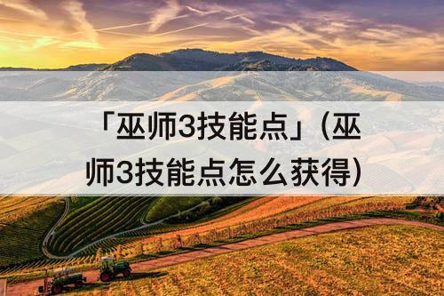 「巫师3技能点」(巫师3技能点怎么获得)